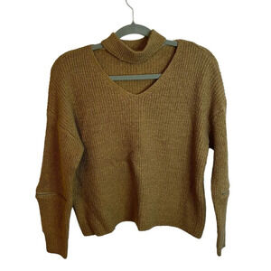 STORETS V-Neck Neutral Zipper Sleeve Sweater